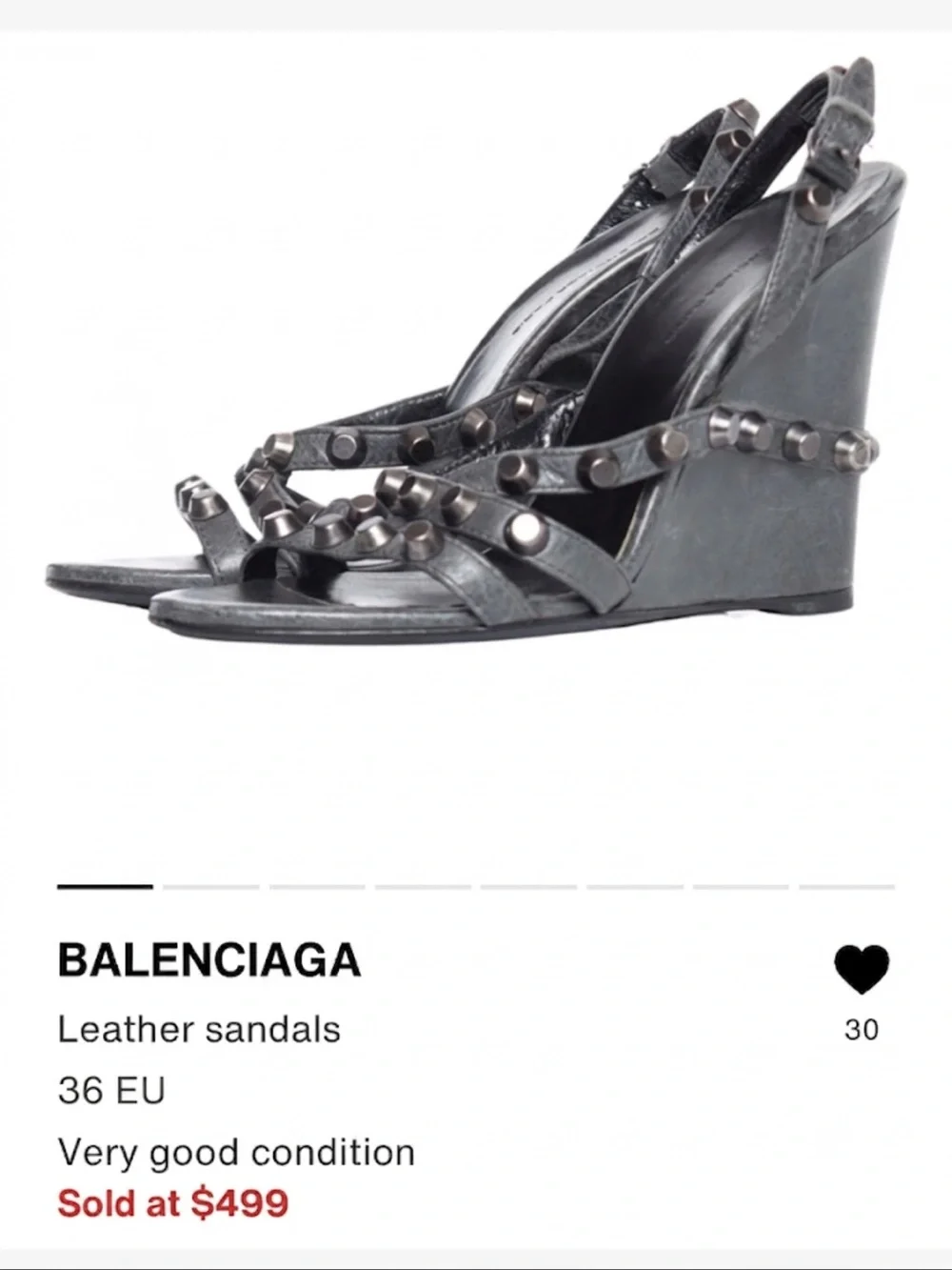 Balenciaga Black Leather Heeled Sandals